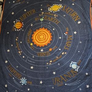 Crate&Barrel Solar System Kids Quilt - Blue and Orange